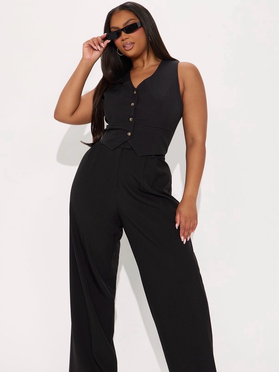 Fashion Nova Tops - Kourtney Vest Black Size Small